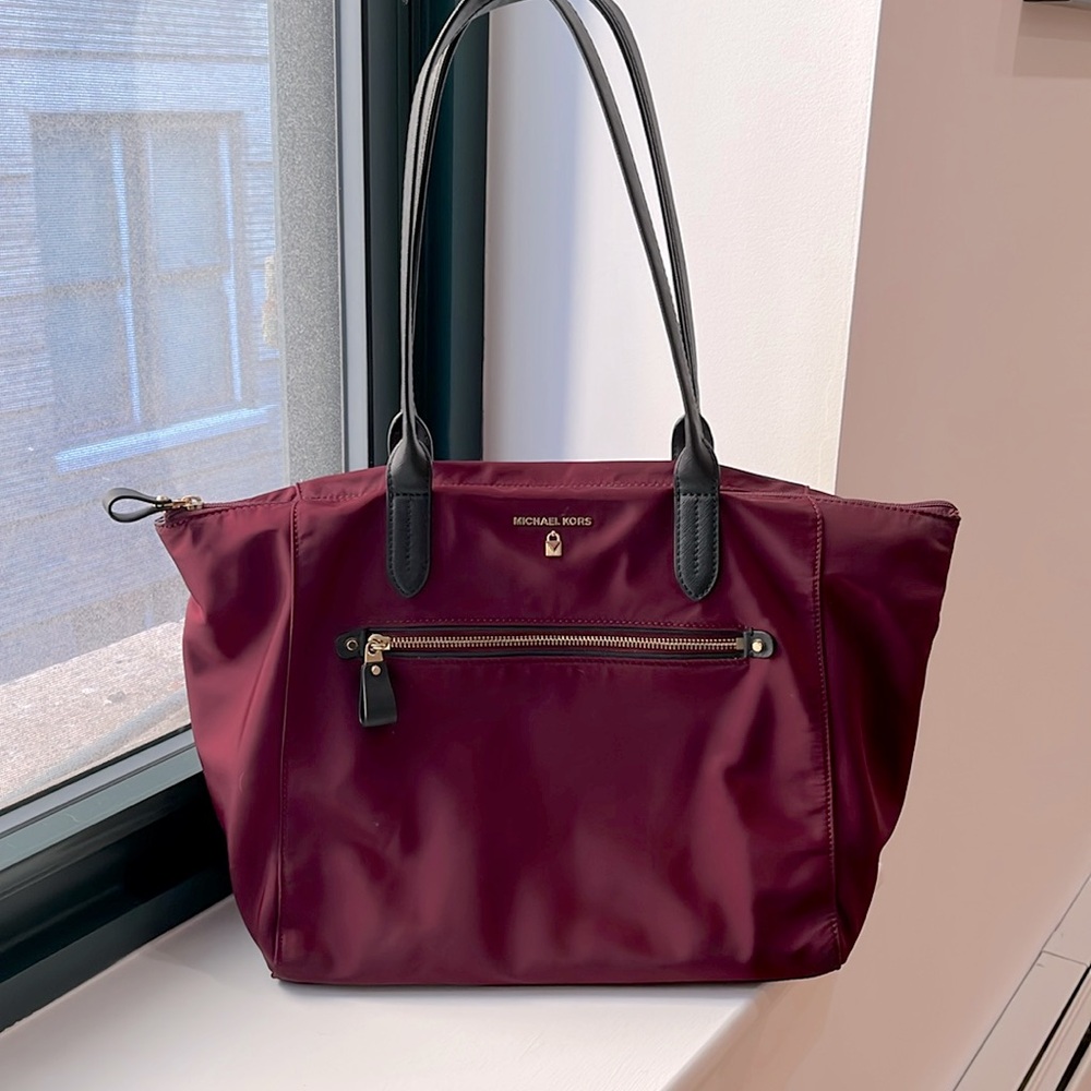 Burgundy Michael Kors Tote